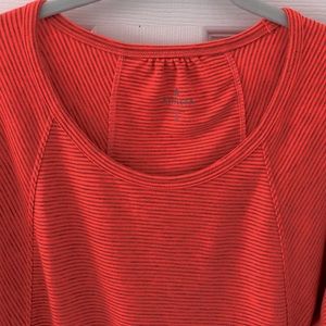 Athleta Orange and Grey stripe Long Sleeve size S